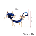 Miniatyrbillede 3 af 5: Kattepersonlighed broche, blå rhinestone sød dyrebroche, kostume