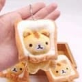 Miniatyrbilde 3 av 5: Katt Toast Nøkkelring, Japansk, Brød Katt Toast Plysjdukke, Stuf DXGHC