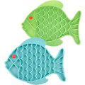 Miniatyrbilde 1 av 6: Kattenslowfeeder, 2-pakning Fiskeformet Kattenslikkematte for Katter og Hunder, Kattens Puslespillmater, Morsom Alternativ
