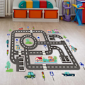 Miniatyrbilde 3 av 5: Veggdekorative gulv-klistremerker for bilvei, barnerom, soverom