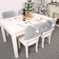 Miniatyrbild 3 av 5: 4 stycken gråa stolsöverdrag i non-woven tyg, julstolsöverdrag
