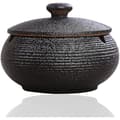Ashtray, outdoor patio ashtray with lid, windproof ashtrays for cigarettes, AB