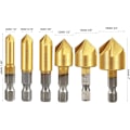 Miniatyrbillede 3 af 6: 6 stk. Træbearbejdnings-Countersinks, 90° HSS Konisk Countersink, Carbi