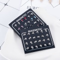 Miniatyrbilde 2 av 5: 12 par/sett Unisex Rhinestone Inlaid Magnetiske Ørepynt uten hull