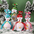 Miniatyrbillede 1 af 6: 4 Julemand Snemand Æbleindpakning Julepynt Kreativ Chr