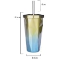 Pikkukuva 2 / 5: Klassinen Tumbler (Hopea) - 500ML, 304 Ruostumattomasta Teräksestä Valmistettu Kaksois-Muki