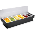 Miniatyrbilde 5 av 5: 1 stk Plastkrydderdispenser med 6 rom (Svart) DXGHC
