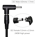 Miniatyrbilde 3 av 5: 2 stk DC strømforsyningadapter, 90 graders vinkel DC-adapter 4,0 mm x 1,7 DXGHC