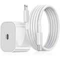 Miniatyrbillede 1 af 5: Hurtig oplader til iPhone 27W vægoplader med USB C til Lightning kabel 1,8 meter, Type C opladningsblok strøm