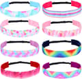 8-pakks Hodebånd Tie Dye Hodebånd Jenter Barn Elastiske Bandanas Ikke