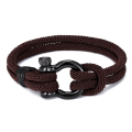 Miniatyrbilde 4 av 5: 2 stk Nautiske Armbånd Menn Håndlaget Nylon Tau (Blå, Brun) Bra