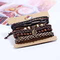 Miniatyrbild 4 av 5: Enkel retro set armband flätad läder punk armband diy herr