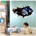 Miniatyrbild 1 av 6: 2 st 3D Planet Galaxy Astronaut Väggdekaler, Avtagbara Kosmiska