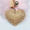 Miniatyrbillede 4 af 7: Bling Glitter Nøglering Krystal Rhinestone Kærlighed Hjerte Design Nøgle R