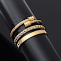 Miniatyrbillede 4 af 5: Armbånd i rustfrit stål til mænd Guld Romertal Bangle Brace