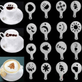 Miniatyrbilde 1 av 5: 32 Plastblomstertegningssjablonger Fancy Kaffeutskrift Modell Kaffe