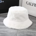 Pikkukuva 3 / 5: Plush-kalastajanhattu Naisille Lämmin Talvihattu Tekoturkis Bucket-hatut-Wh