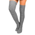 Pikkukuva 6 / 7: Naisten kaapelikudotut polvenpituudet talvibootsisukat Extra Long Thigh L