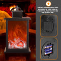 Miniatyrbillede 3 af 7: Pejslampe med LED-flammeeffekt, rektangulær pejslampe Si