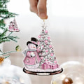 Miniatyrbillede 5 af 7: 6 stk. Julepynt Dekoration Snemand Juletræ Vedhæng Kreativ