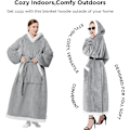 Miniatyrbillede 5 af 6: Oversized Wearable Blanket Hoodie, Lang Sherpa Fleece Blanket Trøje