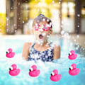 Miniatyrbillede 6 af 7: 12 stk. Flamingo badeand, søde flydende badeand i gummi, badelegetøj, badekar-ællinger, mini badeænder i gummi til bruser