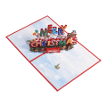 Miniatyrbillede 2 af 7: 2 stk. Glædelig Jul Pop Up Kort, Håndlavet 3D Hilsenskort til