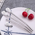 Miniatyrbilde 2 av 5: 5 stk Avtakbare Pipetter 304 Rustfritt Stål Straw Spoon Creativ