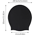 Miniatyrbild 2 av 5: Simbadshatt för vuxna i silikon, stor simmössa för långt hår, öronsskydd, simmössor designade för
