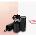 Miniatyrbillede 4 af 5: Makeup børsteholder rejse børster etui taske kop opbevaring støvtæt til kvinder (sort)