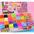 Miniatyrbild 4 av 5: 40-rutnigt regnbågshandflätningsset för DIY-färgade gummiband för barn