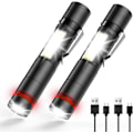 Miniatyrbillede 1 af 5: Mini LED Lommelygte 2 stk., Stålclips & COB Lille Lommelygter USB R