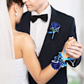 Miniatyrbillede 4 af 5: Rose Håndleds Corsage Brudepige Corsage og Boutonniere Sæt til Bryllup
