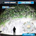 Miniatyrbillede 2 af 7: A76 Ultra Kraftful LED Lommelygte 20000 Lmens USB Genopladelig Flashli