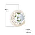 Miniatyrbillede 2 af 5: Hængende væg spejl med macrame frynser rund boho spejl kunst dec