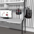 Miniatyrbilde 7 av 7: Hodetelefonholder Kontor skrivebord oppbevaring hodetelefonholder All aluminium