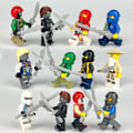 Miniatyrbillede 2 af 5: Sæt med 24 go Minifigures Kai Jay Sensei Wu Master Bygg farverig farverig one size