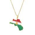 Modehalsband med karta över Kurdistan i rostfritt stål