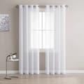 2-pack vita voilegardiner 140x225 cm med halvtransparenta öljetter