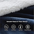 Miniatyrbillede 7 af 7: Sherpa Fleece Plaid til Sofa - Blå Marine Tyk Fuzzy War