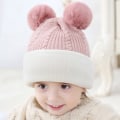 Miniatyrbild 3 av 5: Höst- och vinterbaby plysch förtjockad stickad ullhatt flicka