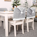 Miniatyrbild 2 av 5: 4 stycken gråa stolsöverdrag i non-woven tyg, julstolsöverdrag