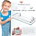 Miniatyrbillede 5 af 7: Badeværelsesglashylde Aluminium Hærdet Glas 8MM Ekstra Tyk 1 Stk