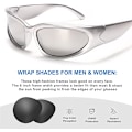 Miniatyrbillede 3 af 5: Wrap Around Mode Solbriller til Mænd Kvinder Swift Oval Mørk DXGHC