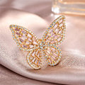 Miniatyrbilde 3 av 5: Cubic Zirconia Butterfly Ring med Glitrende Krystall Sløyfe Knuckle