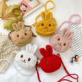 Miniatyrbillede 2 af 7: Bunny Crossbody taske, tegneserie plys kanin pige tegnebøger, sød håndtaske