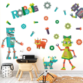 Miniatyrbild 4 av 5: Robot Robot Katt Robot Hund Skruv Väggdekal Vardagsrum Sovrum