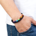Miniatyrbillede 4 af 5: DIY Hotsælgende Læderarmbånd Punk Stil Vind Håndlavet Sten Stai