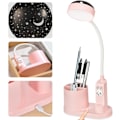 Miniatyrbillede 1 af 6: Børne skrivebordslampe, Studie bordslampe med penneholder, Automatisk farve