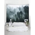 Miniatyrbilde 3 av 5: Skogstapetet Naturlandskap Tapestry Grønt Tre Psykedelisk DXGHC